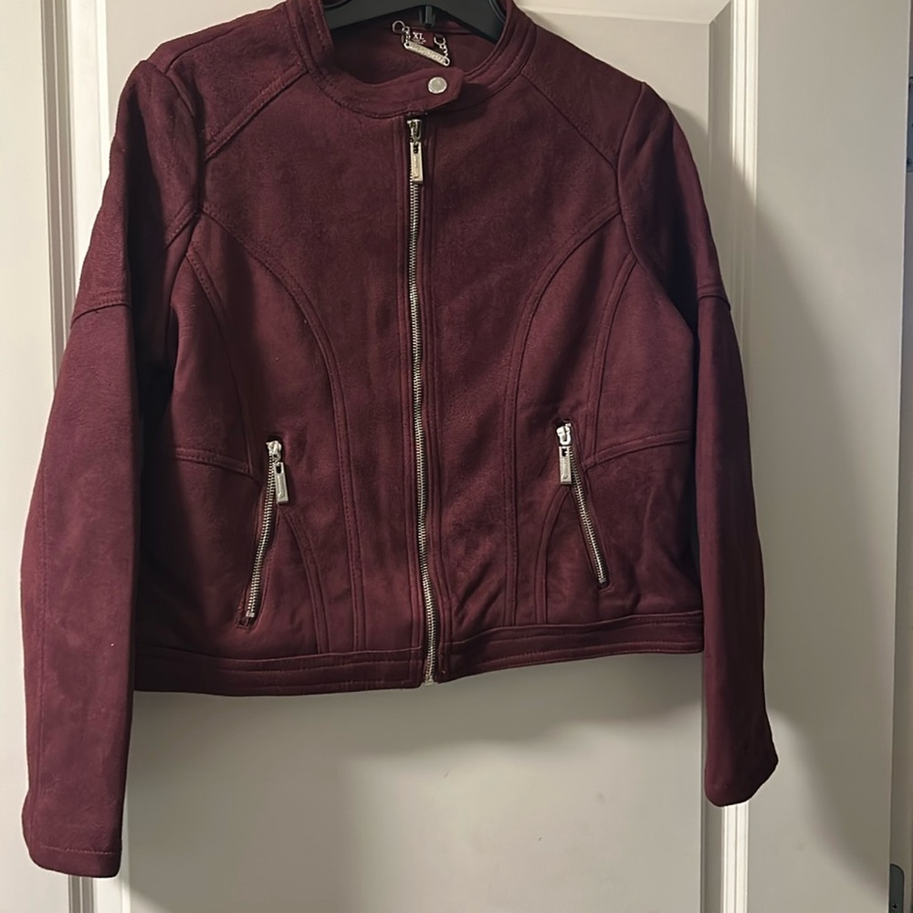 Juinor Burgundy motorcycle Jacket New no Tag  (Never worn)